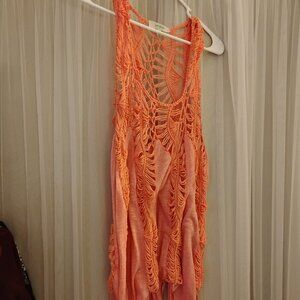 Umgee USA Pink Crochet Top Womens size M/L